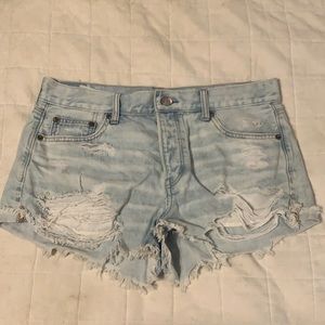 Distressed Light Wash Denim Shoets